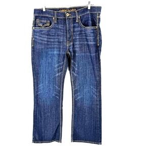 NEW Cody James Dark Wash Slim Bootcut Jeans Men's 36X30 Western Landman Stretch